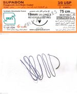 نخ و سوزن جراحی ویکریل (سوپابن) 3/0 کات سوزن 19 (قابل جذب)