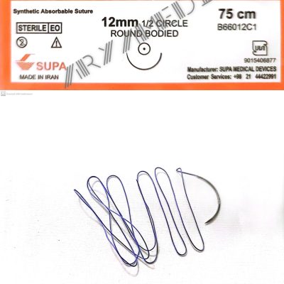 نخ و سوزن ویکریل (سوپابن) 6/0 راند سوزن 12 (قابل جذب)