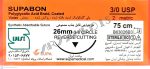 نخ و سوزن جراحی ویکریل (سوپابن) 3/0 کات سوزن 26 (قابل جذب)