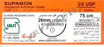 نخ و سوزن جراحی ویکریل (سوپابن) 3/0 راند سوزن 26 (قابل جذب)