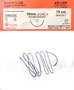 نخ و سوزن جراحی ویکریل (سوپابن) 4/0 راند سوزن 18 (قابل جذب مصنوعی)