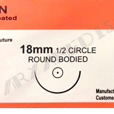 نخ و سوزن جراحی ویکریل (سوپابن) 4/0 راند سوزن 18 (قابل جذب مصنوعی)