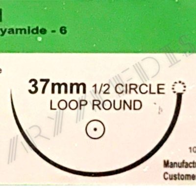نخ و سوزن جراحی نایلون لوپ 0 راند سوزن 37 (غیر قابل جذب مصنوعی سوپا)