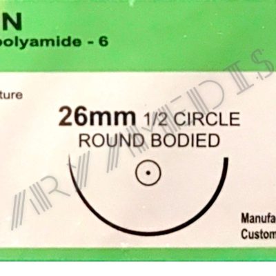 نخ و سوزن جراحی نایلون 3/0 راند سوزن 26 (غیر قابل جذب مصنوعی سوپا)