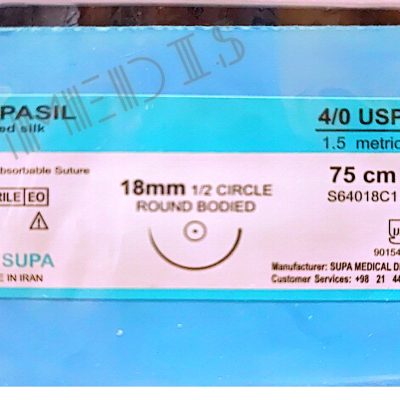 نخ و سوزن جراحی سیلک 4/0 راندسوزن 18 (غیر قابل جذب طبیعی)