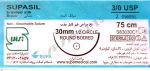 نخ و سوزن جراحی سیلک 3/0 راند سوزن 30 (غیر قابل جذب طبیعی)
