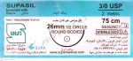 نخ و سوزن جراحی سیلک 3/0 راند سوزن 26 (غیر قابل جذب طبیعی)