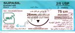 نخ و سوزن جراحی سیلک 2/0 کات سوزن 26 (غیر قابل جذب طبیعی)